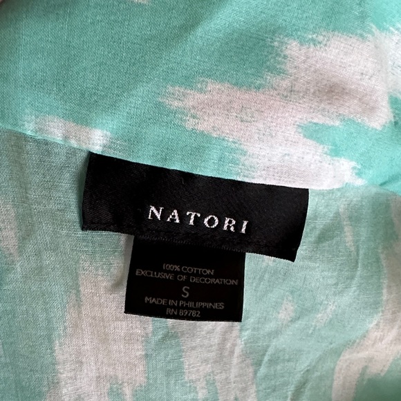 Natori Aqua and White Patterned Pajama Set - Picture 2 of 9